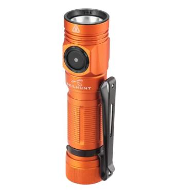 Imagem de SKILHUNT Chaveiro recarregável M150 com bolso compacto, mini tocha EDC para atividades ao ar livre, acampamento, caminhadas, emergência (branco frio SFT25R, laranja)