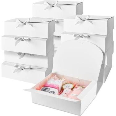 Imagem de Caixas de presente Ocmoiy, pacote com 12 tampas, 27x20x8cm, papel bran