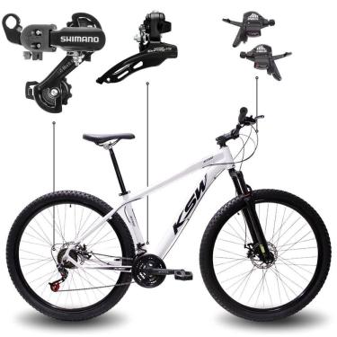 Imagem de Bicicleta Aro 29 Bike Ksw Xlt Shimano Freio Hidráulico 21 Marchas Branco -ad Preto 17