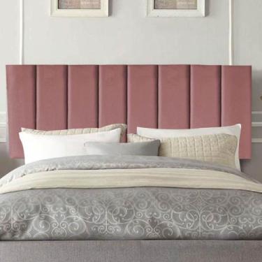 Imagem de Painel Estofada Carla 100cm Solteiro Para Cama Box Quarto Suede Rose G