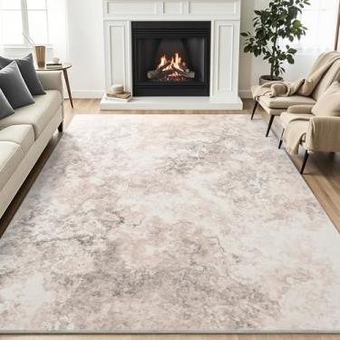 Imagem de Asrug Tapete abstrato 1,8 x 1,8 m – Tapete moderno antiderrapante, tapete de sala de estar, quarto, cozinha, lavável na máquina, 1,7 x 18 m, fácil de limpar, decoração de piso interior macio para