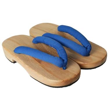 Imagem de Sandálias de fio dental de madeira, tamancos de madeira, sandálias tradicionais japonesas, Azul, 11 Women/10 Men