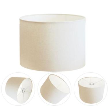 Imagem de Cúpula em tecido cilíndrica abajur luminária cp-4146 40x30cm branco - 