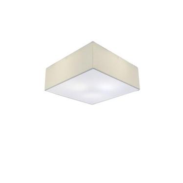 Imagem de Plafon Quadrado Md-3000 Cúpula em Tecido 25x25x12cm Branco - Bivolt - 