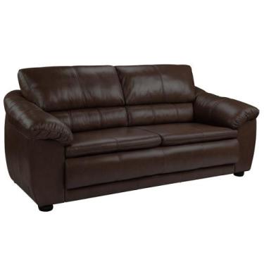 Imagem de Sofá 03 Lugares 2,10 m Couro Veneza Marrom - Arte Sala, 28 Kg