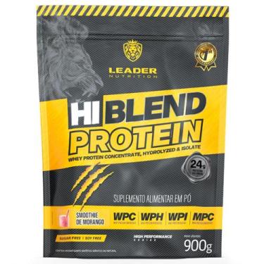 Imagem de Whey Protein Hi-Blend 900g - Leader Nutrition, Smoothie de Morango