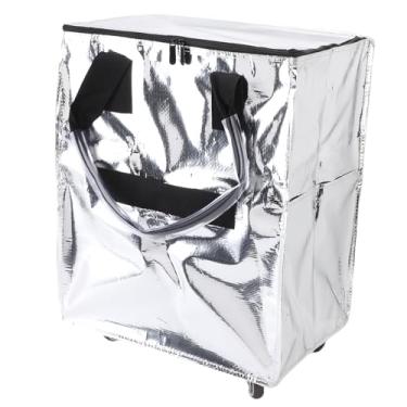 Imagem de Zopsc Bolsa de Mercearia sobre Rodas, Carrinho de Compras Multifuncionais de Grande Capacidade Com Rodas, Tecido à Prova de água, Design Dobrável, para Passeios de Compras (Prata)