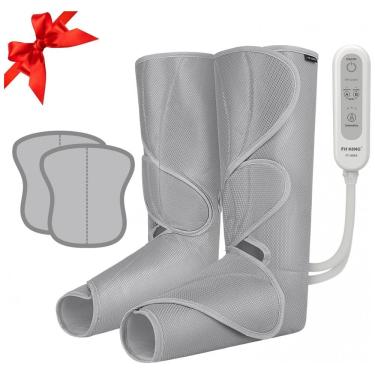 Imagem de Massageador Elétrico de Compressão para Pernas e Pés 2 Modos e 3 Intensidades, FIT KING, Cinza