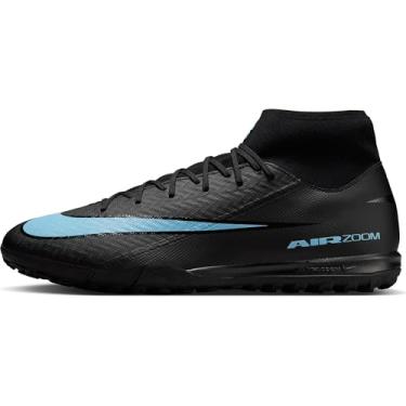 Imagem de Nike Mercurial Superfly 10 Academy Turf Tênis de futebol de cano alto (preto/azul gelo), Preto/azul gelo, 44