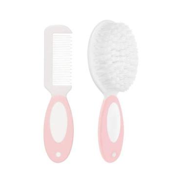 Imagem de Escova e Pente Cerdas Macias para Bebe Rosa Buba 12643
