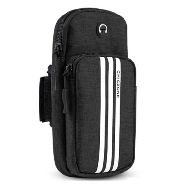 Imagem de Suporte de telefone para corrida bolsa de celular braçadeira esportes ao ar livre braço bolsa de pulso portátil fitness braço bolsas com fone de ouvido