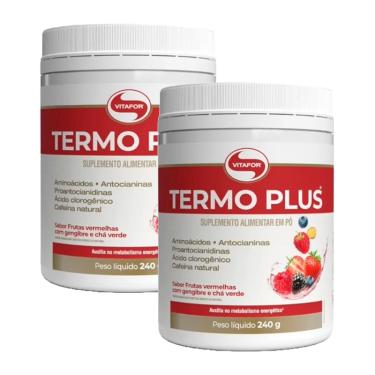 Imagem de Kit 2X: Termo Plus Termogênico Frutas Vermelhas com Gengibre e Chá Verde Vitafor 240g