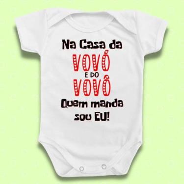 Imagem de Body Roupa De Bebê Frases Casa Da Vovó Vovô Menino Menina - Borizinho 