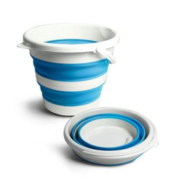 Imagem de Balde Dobrável Retrátil Flexível 10 L Silicone Com Alça TOP - Pratika,