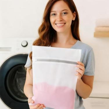 Imagem de Sacos de lavanderia de malha durável para delicados, bolsas de lingerie para lavar roupas delicadas, malha fina, 2M