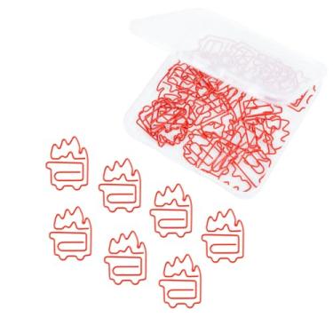 Imagem de Tian Zhun Acessórios de mesa de lixo para bombeiros, clipes de papel vermelho, clipes de papel de aço inoxidável, 100 peças, presentes engraçados de colega de trabalho para mulheres, Natal, professor