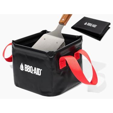Imagem de BBQ-AID Lavatório dobrável – Tanque durável para grades de aço inoxidável e churrasqueiras a vapor - parceiro perfeito para escova de grelha sem cerdas BBQ-AID (apenas bacia)