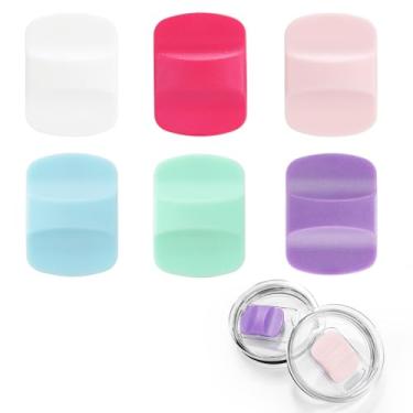 Imagem de 6 peças de substituição deslizante magnético de tampa, bloco de pressão magnético de substituição, slide magnético compatível com tampas YETI de 290 ml, 473 ml, 590 ml, 850 g (vermelho, rosa, azul