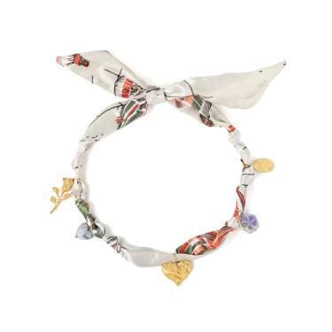 Imagem de zocare Colar de cachecol com pingente para mulheres, colar bandana com coração dourado, pingente de rosa, colares de vaqueira ocidental com sensação de seda, gargantilhas de coração vintage, faixa de