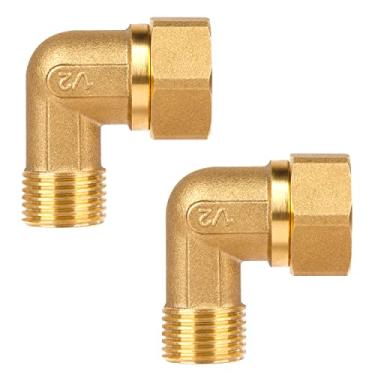 Imagem de TCEUMIK Old Clawfoot Kit de instalação de cotovelos de torneira de banheira conector adaptador para torneira para linha de água 3/10.2 cm IPS fêmea para IPS macho de 1/5.1 cm, 1 par