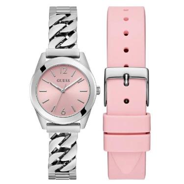 Imagem de Relógio Guess Feminino Ladies Silver Tone Gw0845l1 Prata E Rosa