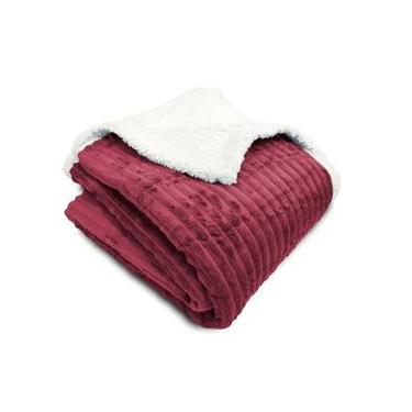 Imagem de Cobertor Boreal Liso Sherpa Vermelho Queen 220X240cm - Home Design Queen