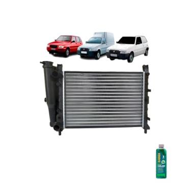Imagem de Kit Radiador Uno 1.6 91/96 e Uno Fire 2001 com Aditivo Radiador Radiex Verde R1882