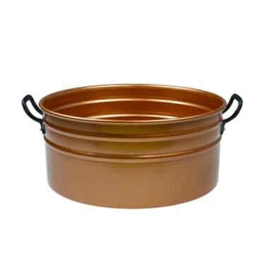 Imagem de Bacia de Escalda de Pés Alumínio – Alça de Cobre e Preto, SPA para Pedicure e Relaxamento