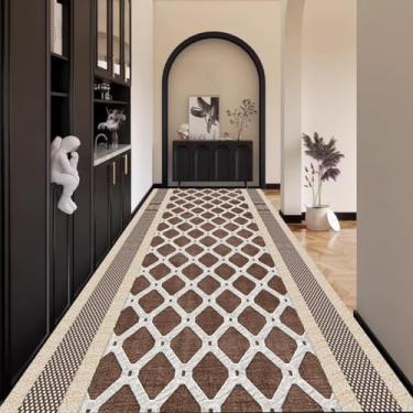 Imagem de HGTRH Tapete de corredor por metro, lavável tapetes de corredor tapete corredor antiderrapante longo fino tapetes de área rosa tapete para sala de estar quarto 120 x 140 cm