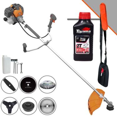 Imagem de Roçadeira Cortador de Grama À Gasolina Tekna RL520-P 52cc 2HP 10.000rpm Completo Com Kit 4 Lâminas + Carretel + Escova de Aço + ÓLEO TOYAMA 2T