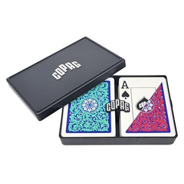 Imagem de Copag 1546 Neoteric Design 100% Plastic Playing Cards, Poker Size Green/Red Double Deck Set (Jumbo Index)