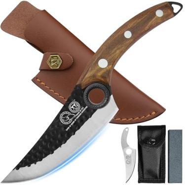 Imagem de XYJ Faca para desossar de aço inoxidável, facas de pesca de cozinheiro de 15 cm, cutelo de carne para cozinha ao ar livre, cortador de açougueiro para cozinha, acampamento ou churrasco