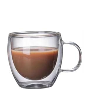 Imagem de Xícara De Vidro Duplo(150ml Com alça 4 peças)
