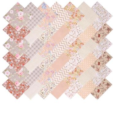 Imagem de Nodsaw Pacotes de berloques para Quilting 12,7 cm, Estampa Floral Vintage Algodão Quilting Tecido Quadrados 12,7 cm 12,7 cm, Tecido de Colcha Pré-Cortado 12,7 x 12,7 cm para Quilting, Patchwork