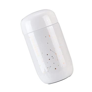 Imagem de Garrafa de vácuo de aço portátil mini copo de água e copo de barriga grande caneca térmica garrafa de água térmica céu estrelado camada dupla inoxidável (cor: branco)