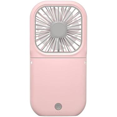 Imagem de AEWFRRV Mini ventilador portátil USB recarregável ventilador portátil ventilador de mesa ajustável refrigerador de ar para mesa de escritório doméstico viagens ao ar livre (cor: branco) yubin1993 (cor: rosa)