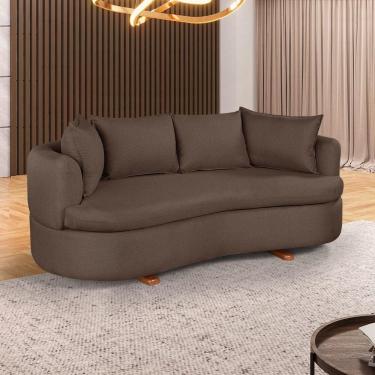 Imagem de Sofa 4 Lugares Veludo M-204 2m Living Estofados Martins Veludo Marrom