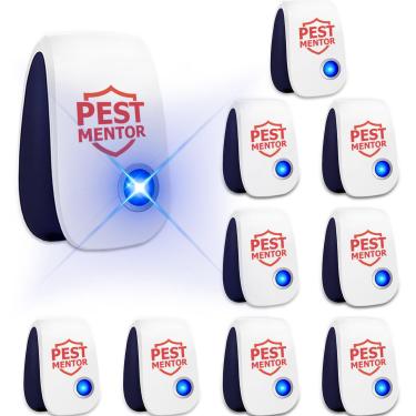 Imagem de Repelente ultrassônico de pragas com 10 pacotes, plugue interno para controle de pragas, repelente de roedores, ultrassônico, ratos, insetos, mosquitos para casa, cozinha, escritório