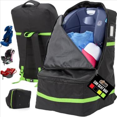 Imagem de GORILLA GRIP Bolsa de viagem acolchoada resistente a rasgos e à água para avião e aeroporto, bolsas de assento de bebê de ajuste universal, alças e alças de ombro, porta-carrinho de bebê com