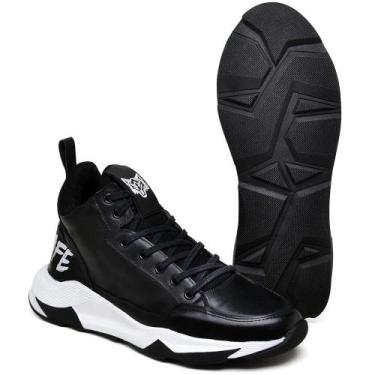 Imagem de Tênis Basketball Couro Napa Ranclafe Cano Alto, Preto, 42