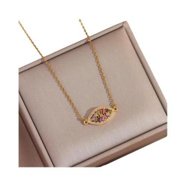 Imagem de Colar De Pingente De Cobre Banhado a Ouro 18K Para Mulheres, Uso Diári