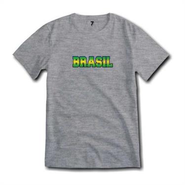 Imagem de Camiseta Brasil Estampa Verde e Amarela Malha Fria Premium - Sete Sete