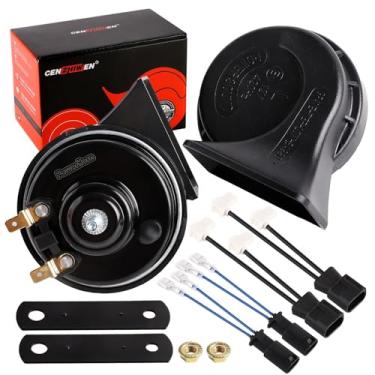 Imagem de Buzina de carro alta de 12 V com 2 + 1 pacote de conversor de rabicho, buzina automática de 2 tons, multifuncional, alta, baixa, 2 tons, à prova d'água, caracóis elétricos de 130 dB para carros