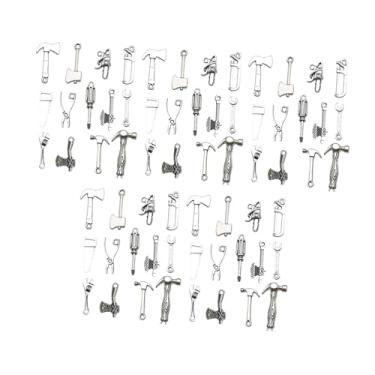 Imagem de oshhni Conjunto de 65 pingentes em formato de ferramentas, incluindo machado, serra, alicate, chave inglesa e 13 estilos diferentes, em antiga, ideais