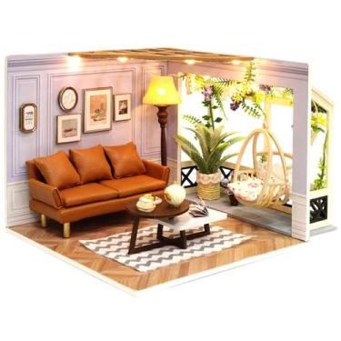 Imagem de Móveis de madeira em miniatura Dollhouse Spilay H025 DIY com LED