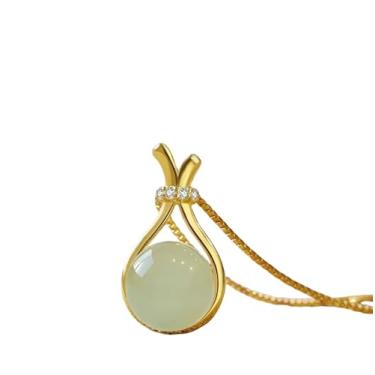 Imagem de Colar com pingente de zircônia cúbica da sorte de transferência de jade para mulheres, pingente de bola de círculo verde, moderno, ajustável, gargantilha, joia auspiciosa, presente de aniversário e
