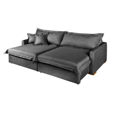 Imagem de Sofá Living Bali 4 Lugares 2,20 Retrátil  Almofadas Soltas em Linho