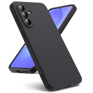 Imagem de Capa de telefone adequada para Samsung Galaxy A36 5G [capa de silicone líquido] [interior de microfibra] capa de borracha silicone gel TPU líquido à prova de choque para Samsung Galaxy A36 5G - preta