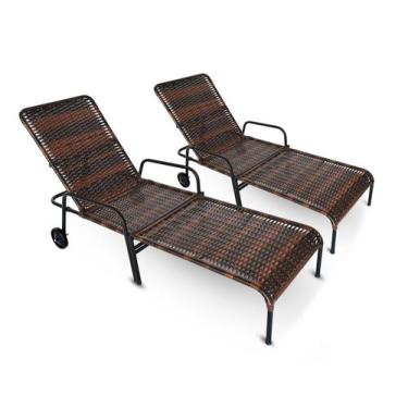 Imagem de Kit 2 Espreguiçadeiras Fibra Sintética - Type Decor, Argila