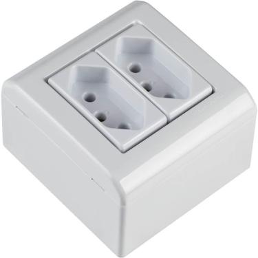 Imagem de Caixa de Sobrepor com 2 Tomadas 2p+t 10 Ampères 250 Volts Lizflex Branca 57304012 Tramontina Cai